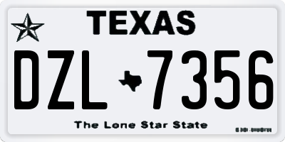 TX license plate DZL7356