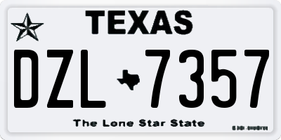 TX license plate DZL7357