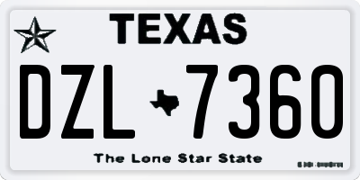TX license plate DZL7360