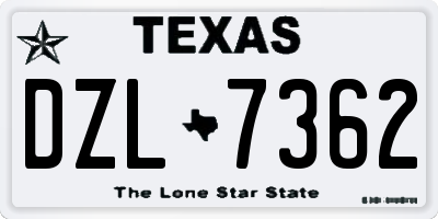 TX license plate DZL7362
