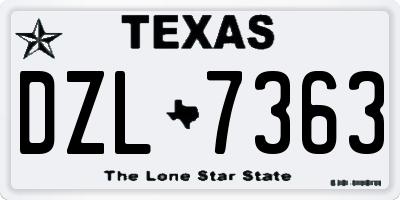 TX license plate DZL7363