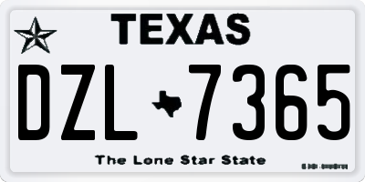 TX license plate DZL7365