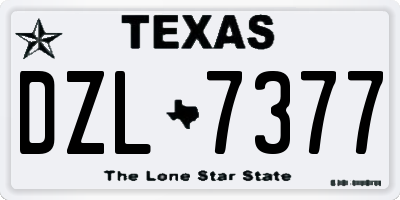 TX license plate DZL7377