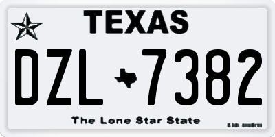 TX license plate DZL7382