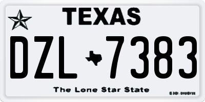 TX license plate DZL7383