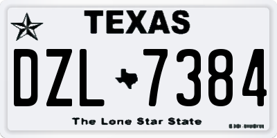 TX license plate DZL7384