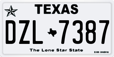 TX license plate DZL7387