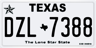 TX license plate DZL7388