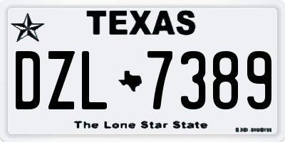 TX license plate DZL7389