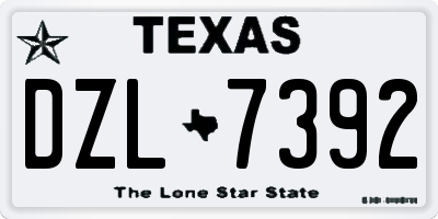 TX license plate DZL7392