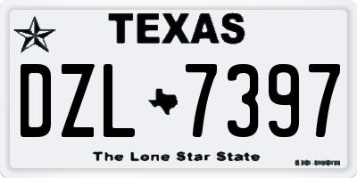 TX license plate DZL7397