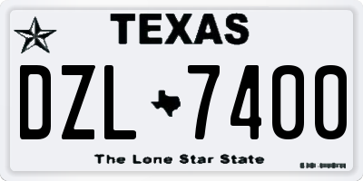 TX license plate DZL7400