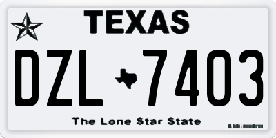 TX license plate DZL7403