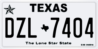 TX license plate DZL7404