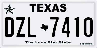 TX license plate DZL7410