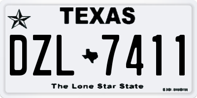 TX license plate DZL7411