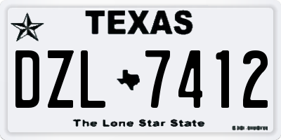TX license plate DZL7412