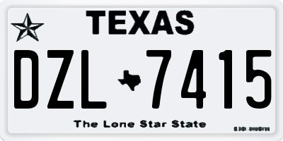 TX license plate DZL7415
