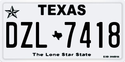 TX license plate DZL7418