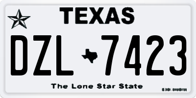 TX license plate DZL7423
