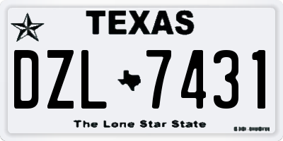 TX license plate DZL7431
