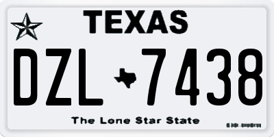TX license plate DZL7438