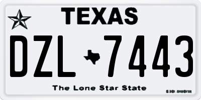 TX license plate DZL7443