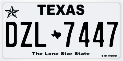 TX license plate DZL7447