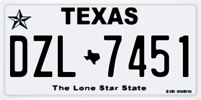 TX license plate DZL7451