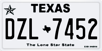 TX license plate DZL7452