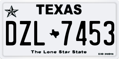 TX license plate DZL7453
