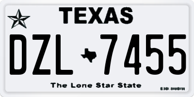 TX license plate DZL7455