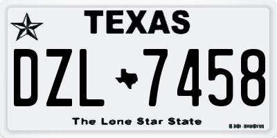 TX license plate DZL7458