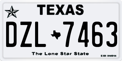 TX license plate DZL7463