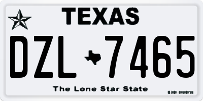 TX license plate DZL7465