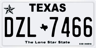 TX license plate DZL7466