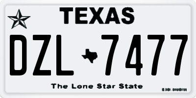 TX license plate DZL7477