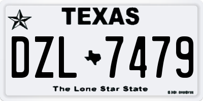 TX license plate DZL7479