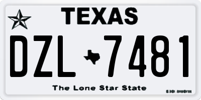 TX license plate DZL7481