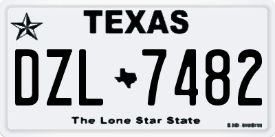 TX license plate DZL7482