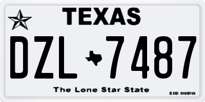 TX license plate DZL7487