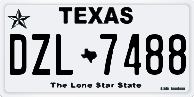 TX license plate DZL7488