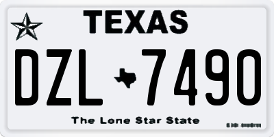 TX license plate DZL7490