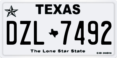 TX license plate DZL7492