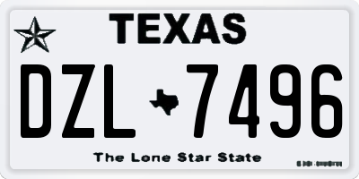 TX license plate DZL7496