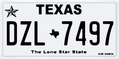 TX license plate DZL7497