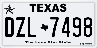 TX license plate DZL7498