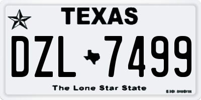 TX license plate DZL7499