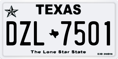 TX license plate DZL7501