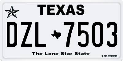 TX license plate DZL7503